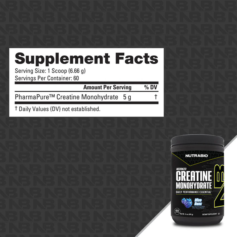 NutraBio Micronized Flavored Creatine Monohydrate 399gm