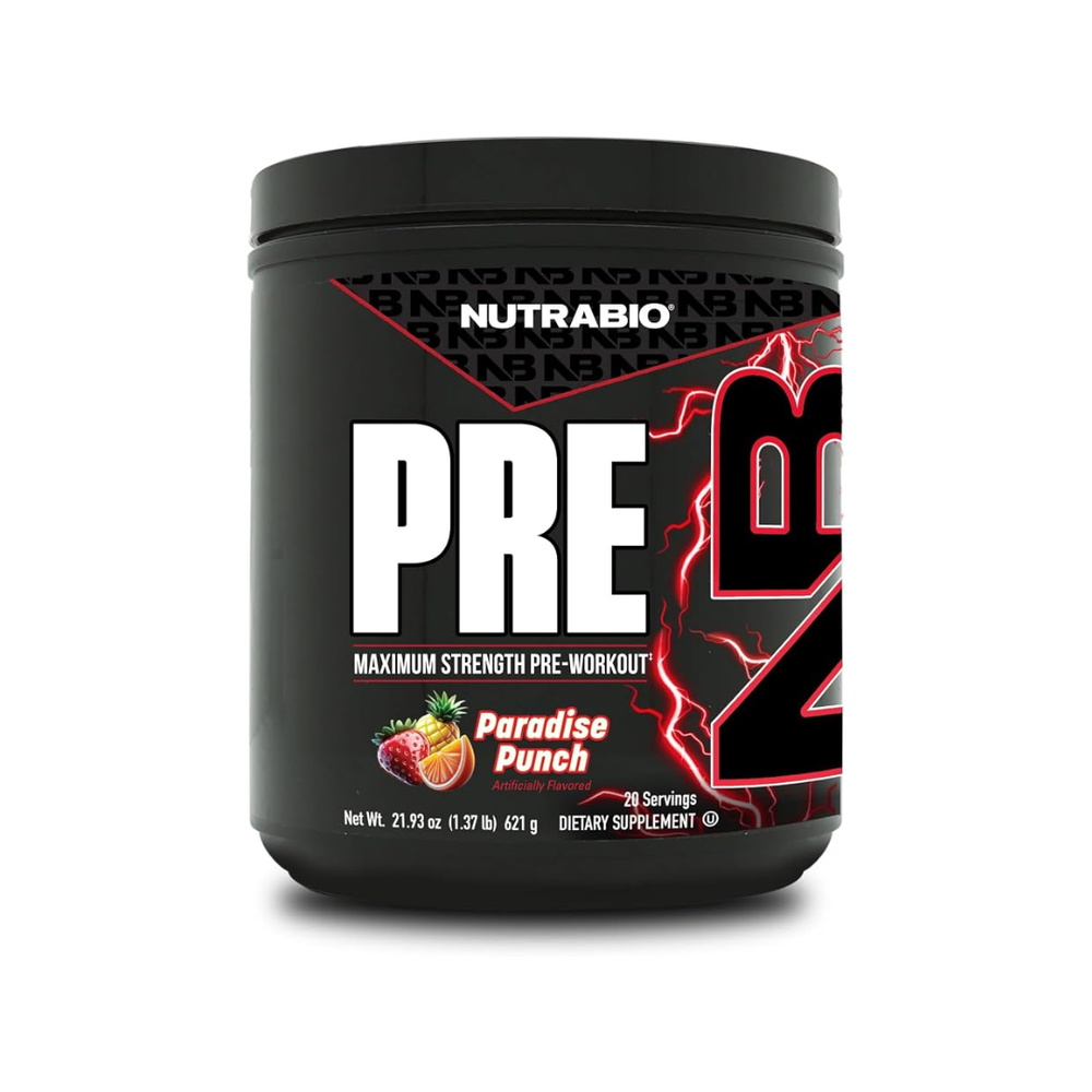 NutraBio High Caffeine PRE 20/40 Servings
