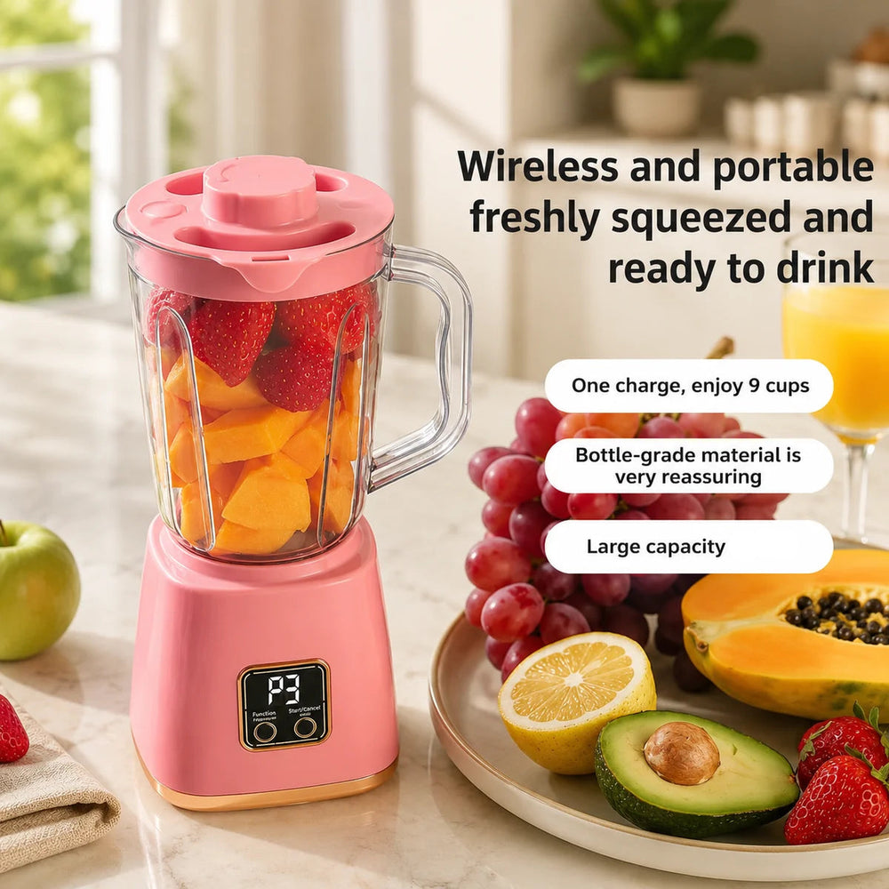 Rechargeable Portable Juicer Jug with Digital Display – 750ml USB Blender